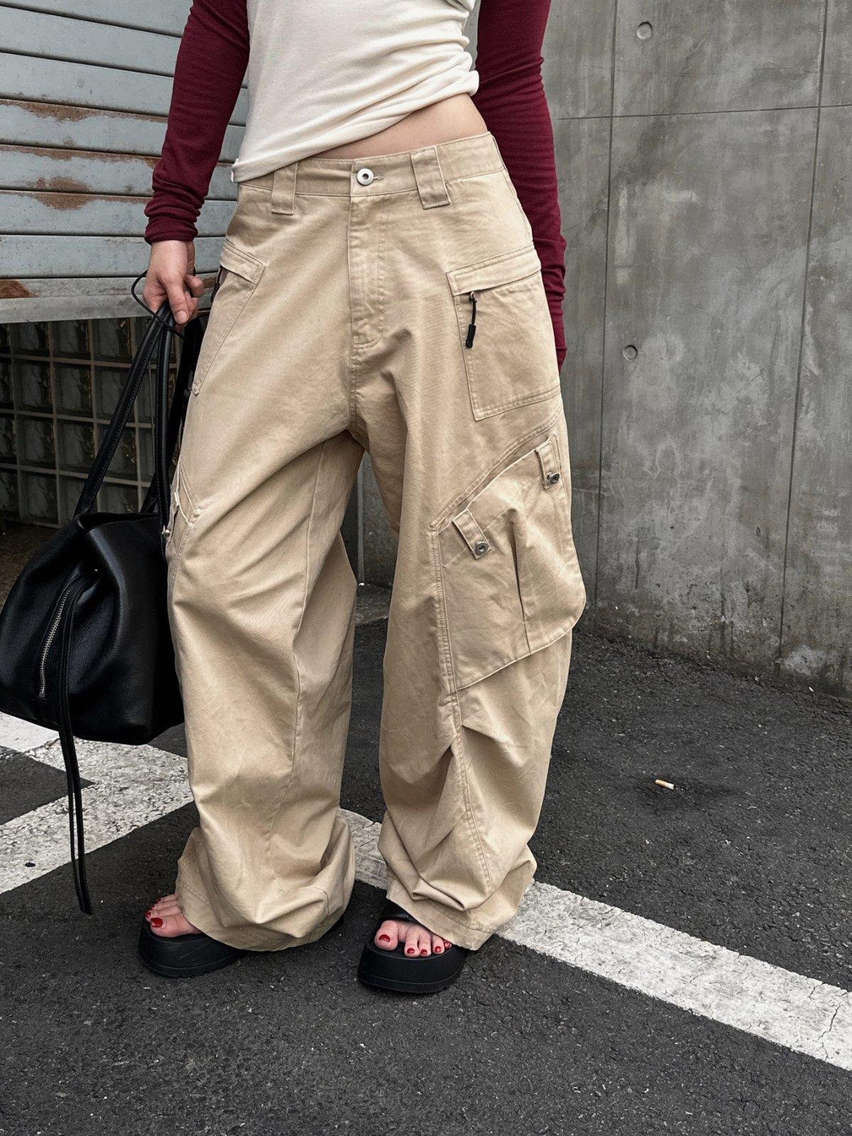 前低後高斜紋布工作褲
